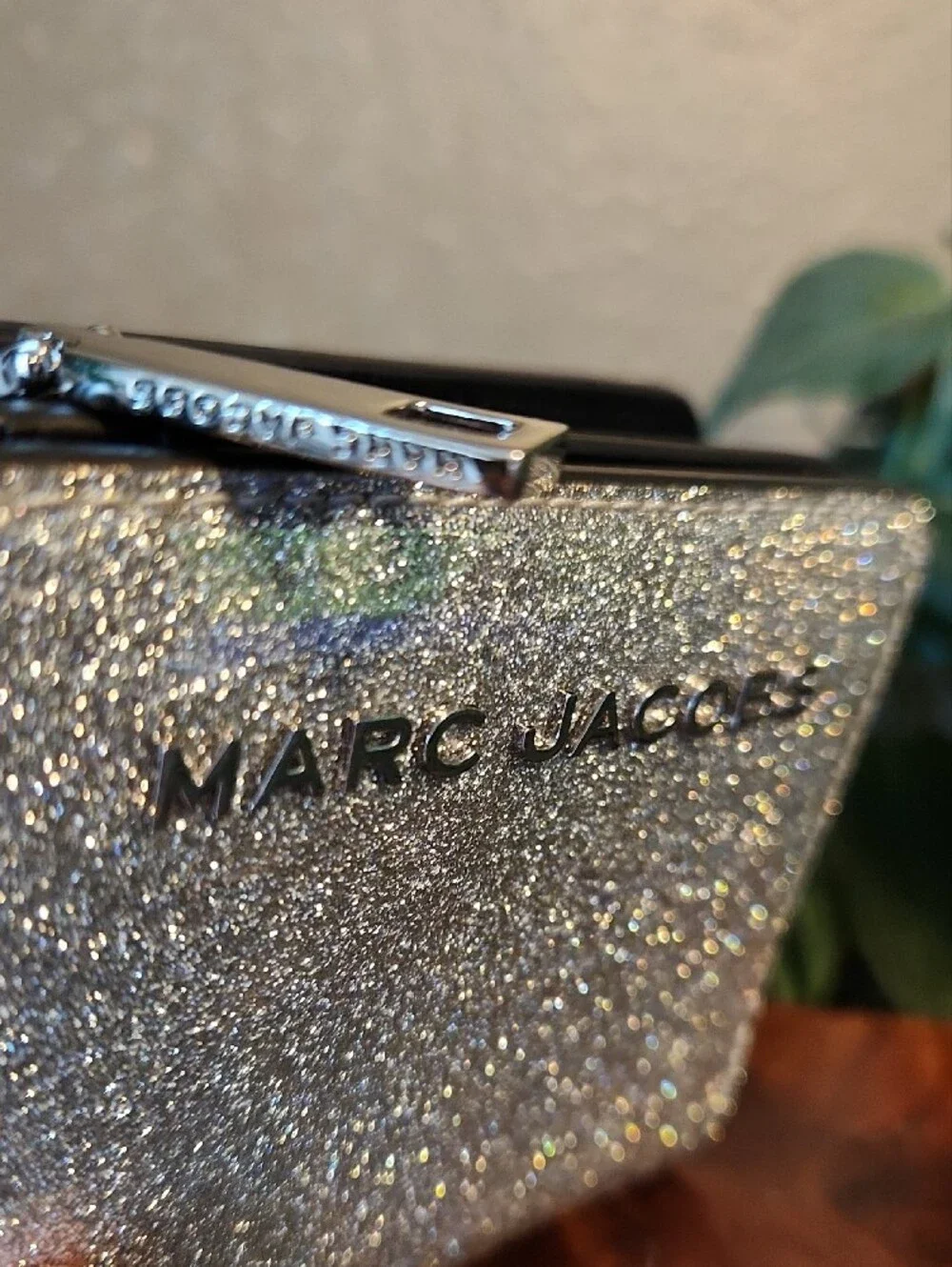 Marc Jacobs Mini Glitter Compact Wallet In Silver EUC or NWOT?
